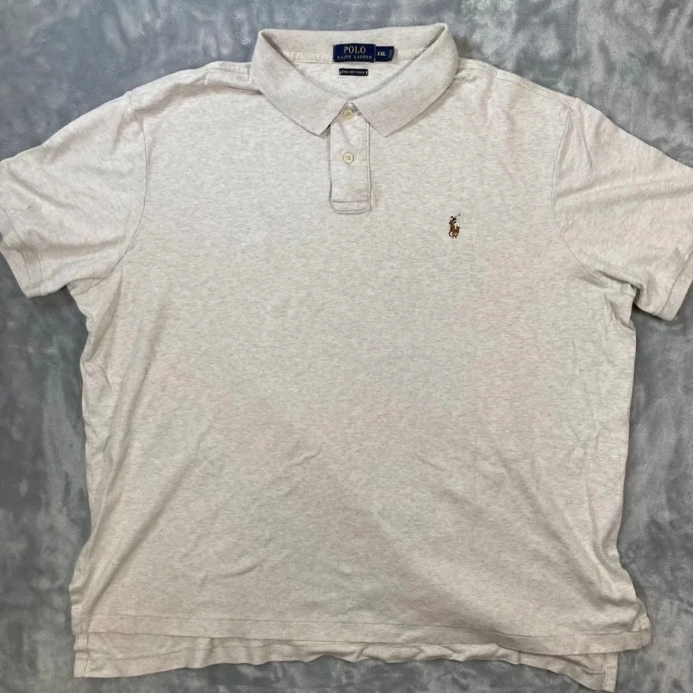 Polo Ralph Lauren Polo Shirt Mens 2XL Grey‎ Flesh Pony Short Sleeve PIMA Soft